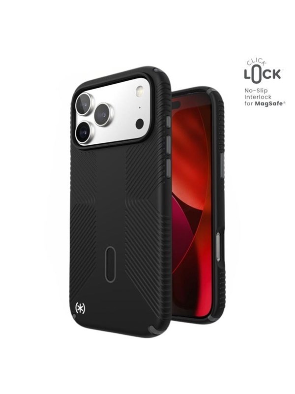 Speck hoesje geschikt voor Apple iPhone 17 Pro Max - Ultieme Bescherming en Grip - Luxe Soft-touch Afwerking - Valbescherming gecertificeerd tot 4 meter - Microban Antibacterieel - Presidio2 Grip lijn - Zwart
