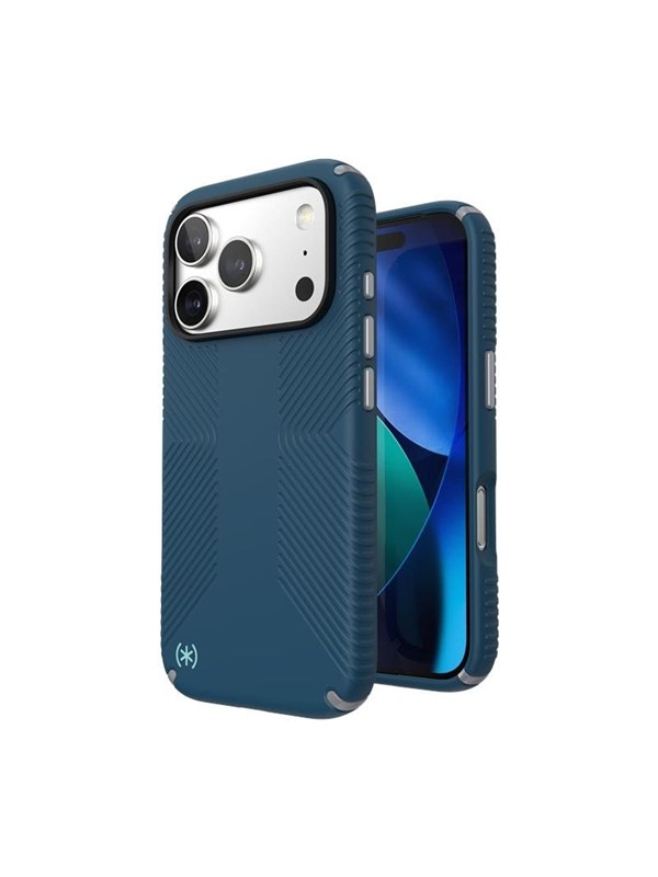 Speck hoesje geschikt voor Apple iPhone 17 Pro - Ultieme Bescherming en Grip - Luxe Soft-touch Afwerking - Valbescherming gecertificeerd tot 4 meter - Microban Antibacterieel - Presidio2 Grip lijn - Blauw