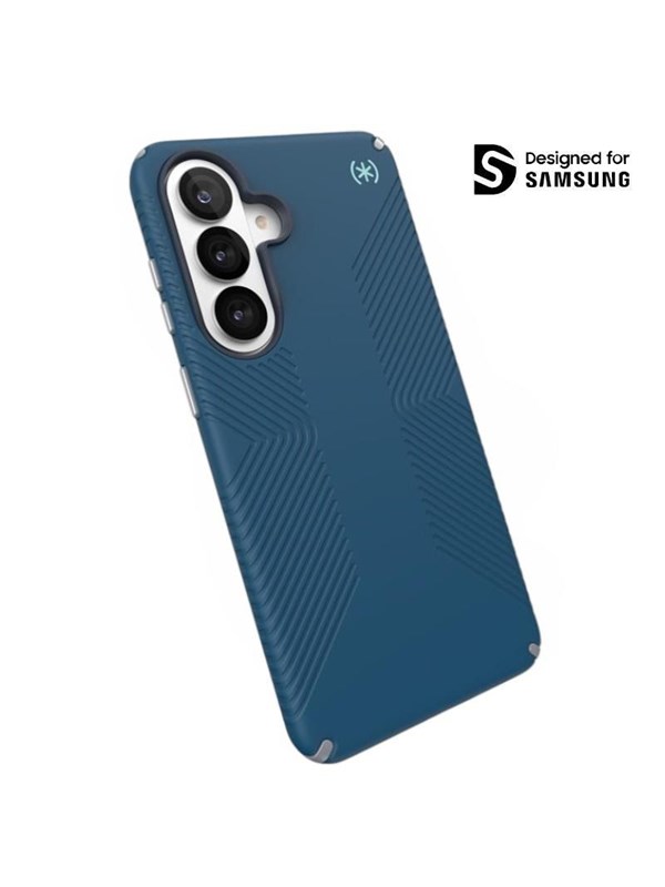 Speck hoesje geschikt voor Samsung Galaxy S26 Plus - Ultieme Bescherming en Grip - Luxe Soft-touch Afwerking - Valbescherming gecertificeerd tot 4 meter - Microban Antibacterieel - Presidio2 Grip lijn - Blauw