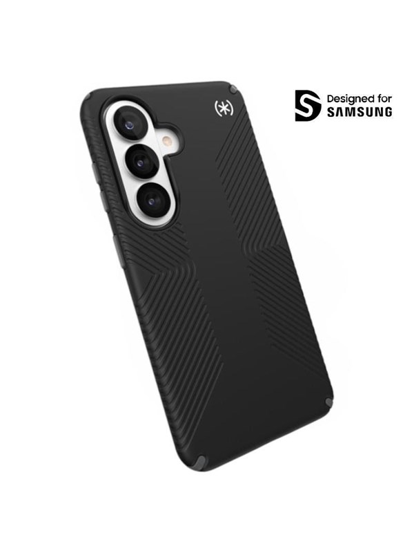 Speck hoesje geschikt voor Samsung Galaxy S26 - Ultieme Bescherming en Grip - Luxe Soft-touch Afwerking - Valbescherming gecertificeerd tot 4 meter - Microban Antibacterieel - Presidio2 Grip lijn - Zwart