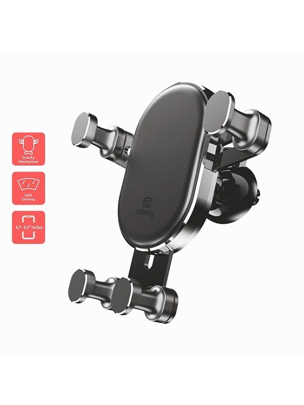 CRONG Gravity Auto-Lock Car Holder - Gravity car holder for 4.7-6.5 phones - black