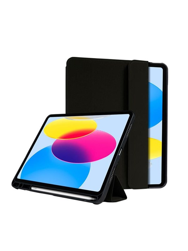 CRONG FlexFolio - iPad 11" (2025) / iPad 10.9" (2022) Case with Apple Pencil - Black
