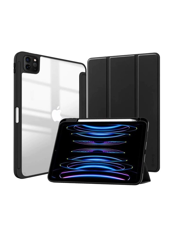 CRONG PrimeFolio - Case for iPad Air 11 (2026-2024) / iPad Air 10.9 (5th-4th gen.) / iPad Pro 11" (2022-2021) - Black/Clear