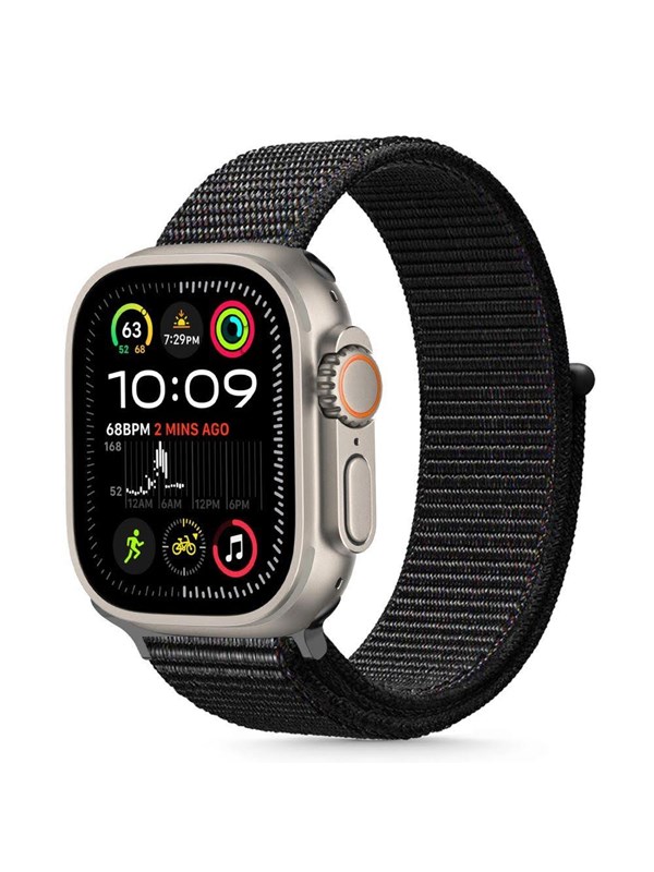 Tech-Protect Nylon Strap for Apple Watch 44 / 45 / 46 / 49 mm - Black