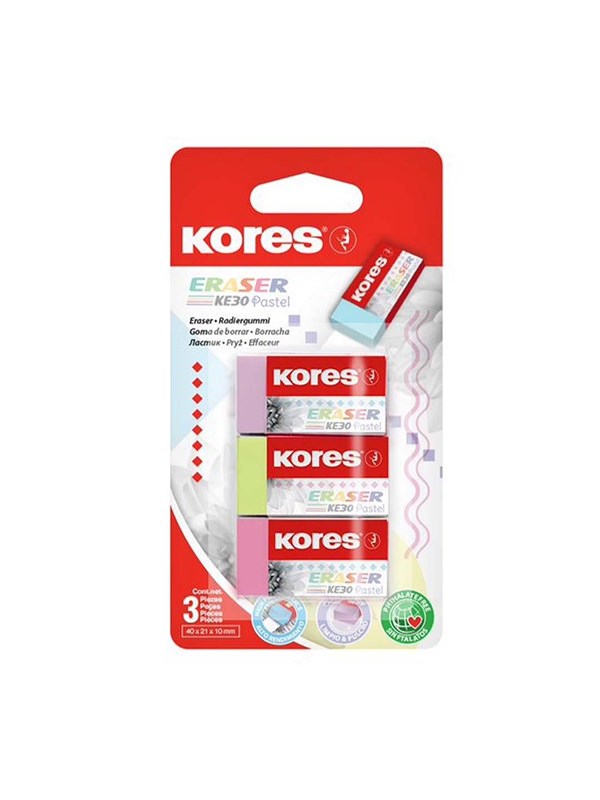 Gum Kores, set 3 stuks, pastel kleuren