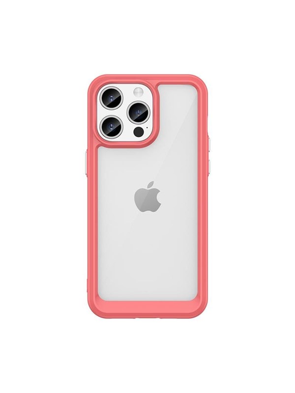 Hurtel Reinforced Case with a Flexible frame for iPhone 15 Pro Outer Space - Red