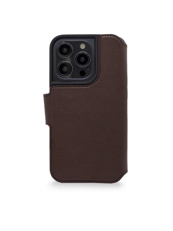 Decoded Leather Wallet Case for iPhone 14 Pro Max Brown
