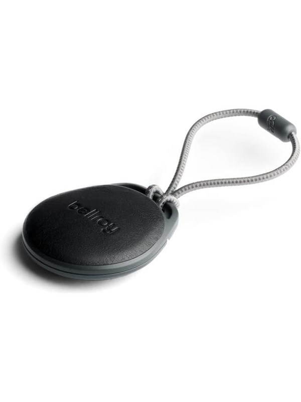 Bellroy Tag hoesje AirTag – Premium lederen afwerking – Extra duurzaam met beschermend polymeer – Flexibel gebruik door elastisch koord - Zwart