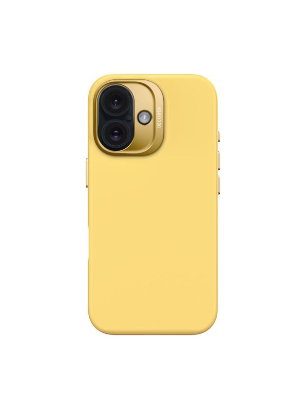 DECODED Siliconen Hoesje Geschikt voor iPhone 16 - Premium Soft-Touch Materiaal - Antibacteriële Coating - Geschikt voor MagSafe - Popcorn Geel
