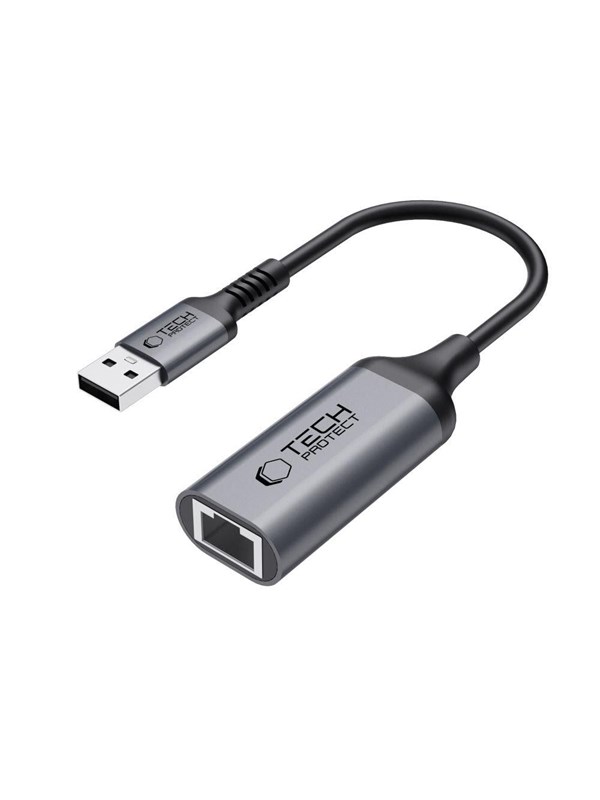 Tech-Protect UltraBoost USB-A 3.0 / Ethernet RJ45 1000Mbps Adapter - Black