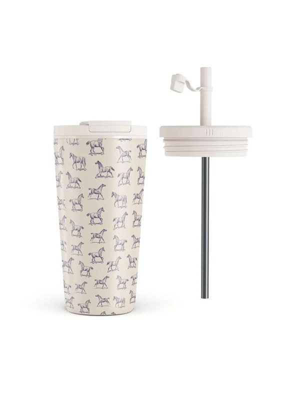Burga Derby Race - Travel Mug 500ml with Flap & Straw Set