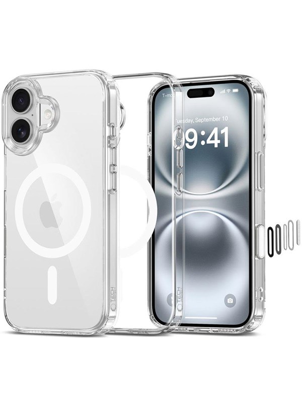 Tech-Protect Flexair Hybrid CC Magsafe Case for iPhone 16 - Clear