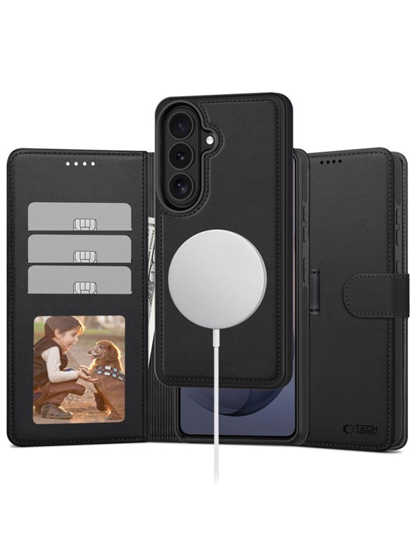 Tech-Protect MagSafe Wallet Case for Samsung Galaxy S26 - Matte Black