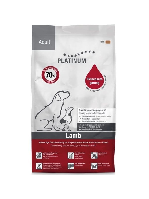 Platinum Volwassen Lam En Rijst 5kg Hondenvoer Transparant