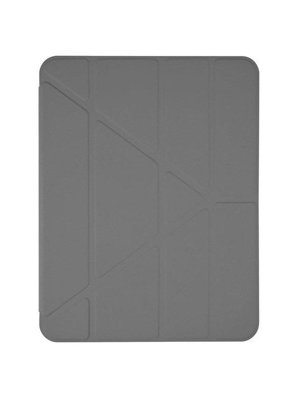 Pomologic BookFold Hoesje iPad Air 13 (M2-M4) – In 5 Hoeken Opvouwbaar – Voorklep met Wake/Sleep Functies – Krasbestendig Materiaal - Grijs