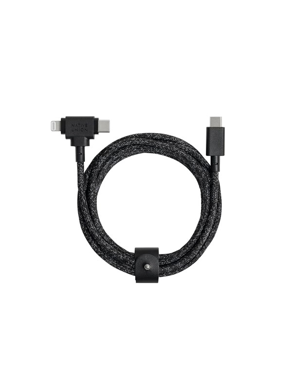 Native Union Belt Cable Duo - Zwart - USB-C naar Lighting - 3M - 60W