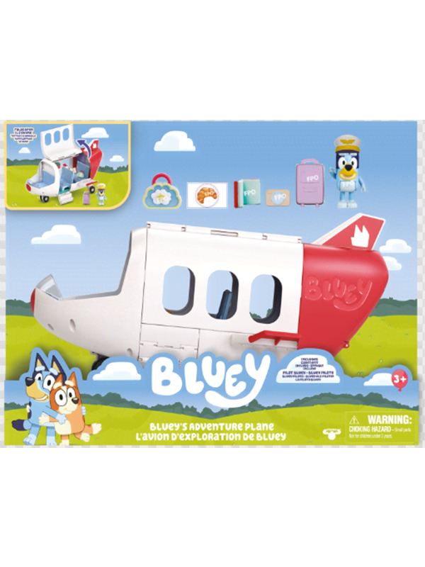 BLUEY - Bluey's Avonturenvliegtuig Speelset - Openklapbaar vliegtuig - Incl. piloot Bluey speelfiguur