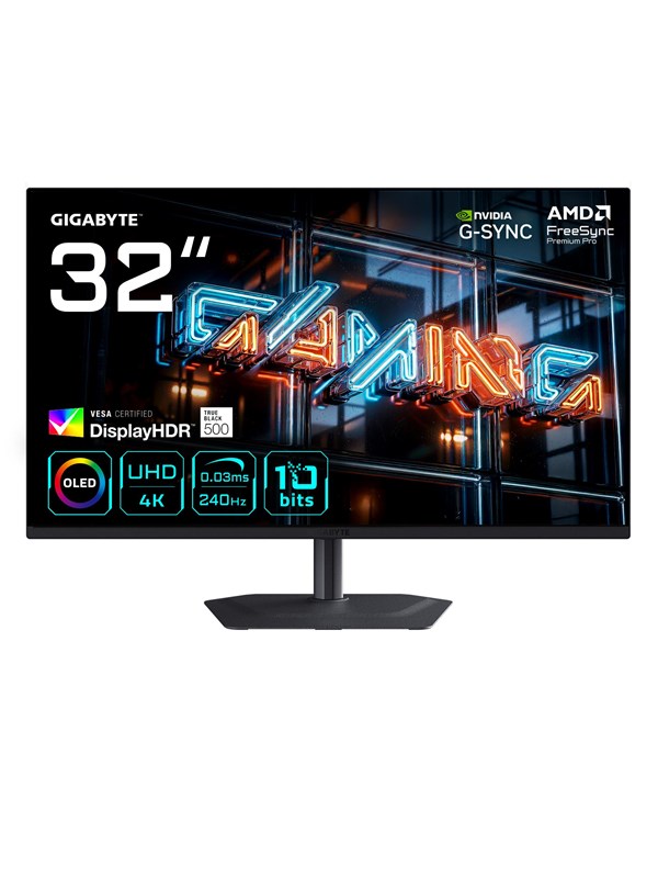 GIGABYTE MO32U24 - 4K UHD QD-OLED Gaming Monitor - 240Hz - 32 Inch