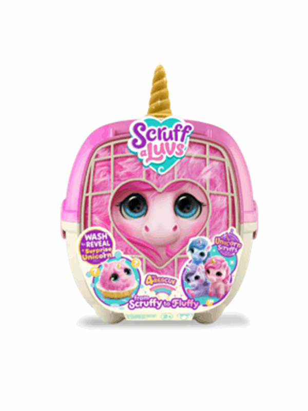 Scruff a Luvs - Unicorn Mystery Knuffel in Draagmand