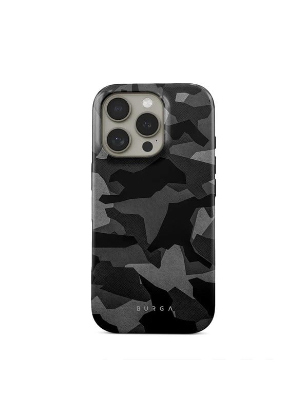 Burga Night Black Camo - Apple iPhone 15 Tough MagSafe Case