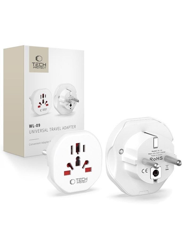 Tech-Protect Universal Travel Adapter for EU - White