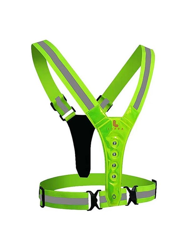 Lippa Reflective vest with LED light - Green/yellow
