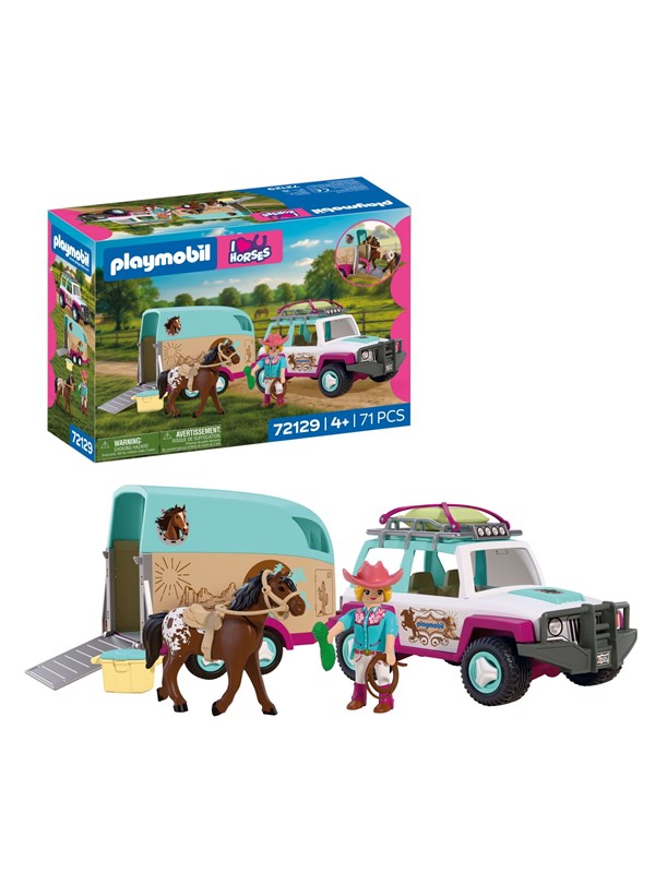 PLAYMOBIL 72129 Terreinwagen met paardentrailer Bouwsets