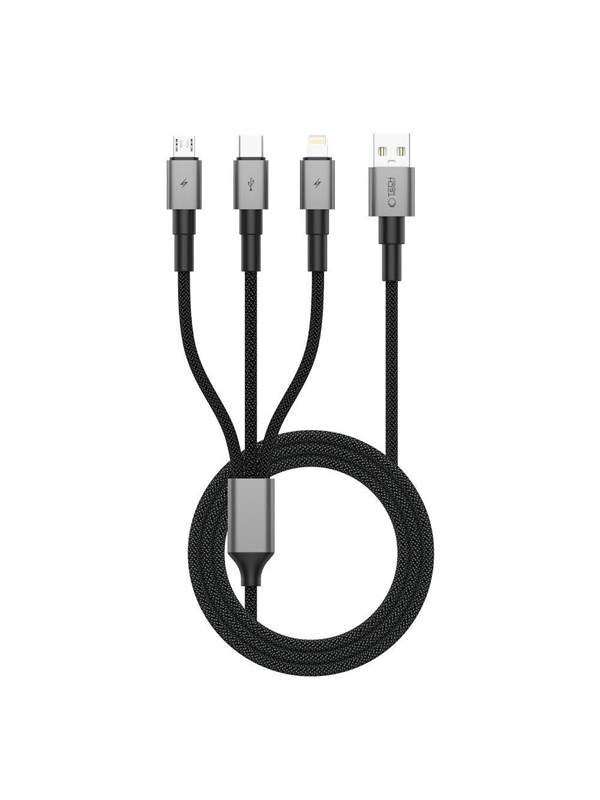 Tech-Protect UltraBoost DNA 3in1 USB-C / Micro-USB / Lightning Cable 120 cm - Grey