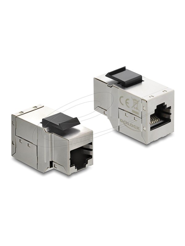 DeLOCK keystone module - silver black - Zwart