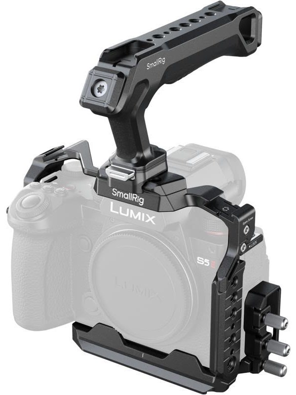 SmallRig Cage Kit voor Panasonic G9 II / S5 II / S5 IIX, met bovenhandgreep kabelklem Arca-Swiss Quick-Release plaat voor statieven 5752 Cage Kit 5752