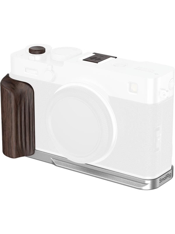 SmallRig 6236 L-Shaped Mount Plate with Wooden Handle for FUJIFILM X-E5 (Ebony Silver)