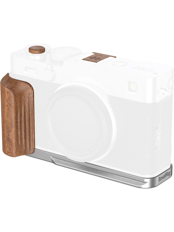 SmallRig 5984 L-Shaped Mount Plate with Wooden Handle for FUJIFILM X-E5 (Rosewood Silver)