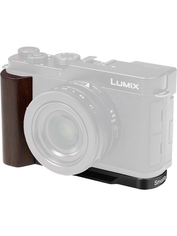 SmallRig 5942 L-Shaped Mount Plate with Wooden Handle for Panasonic LUMIX L10 Black