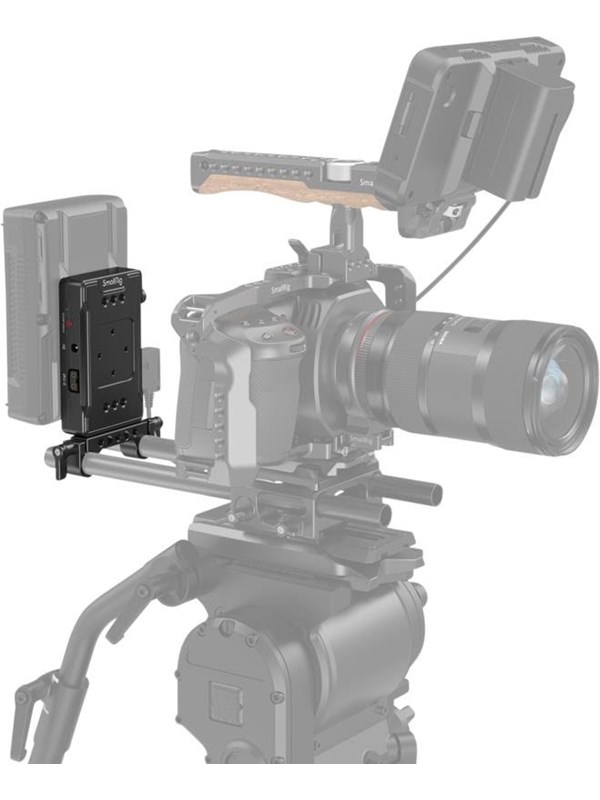 SmallRig 3498 Battery Adapter Plate V-Mount (Basic Version) with Dual Rod Clamp