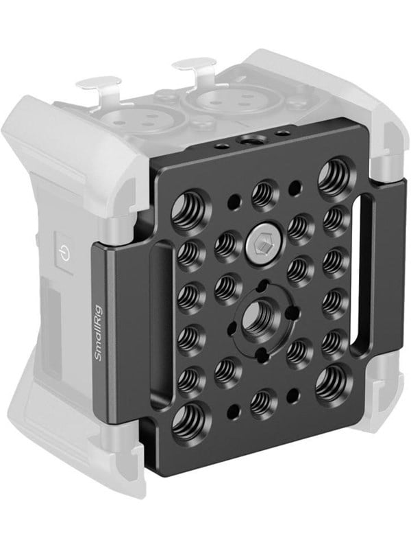 SmallRig-montageplaat voor Zoom F3 Recorde met 1/4"-20/3/8"-16 schroefdraadgaten klittenband en opbergtas, voor microfoonhouders MD4883