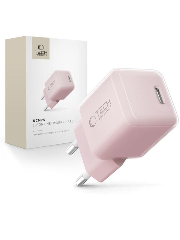 Tech-Protect NCM25 USB-C PD 25W AC Charger - Pink