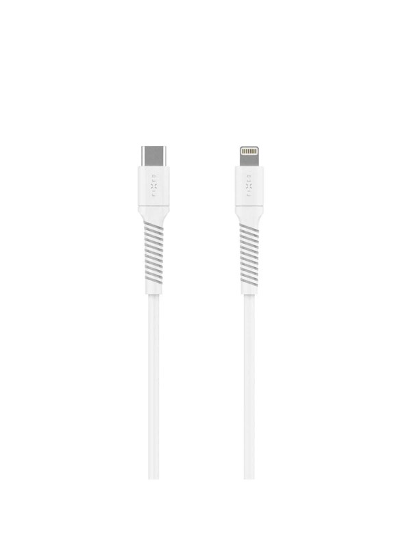 FIXED LIQUID Silicone cable USB-C/Lightning 1.2m White