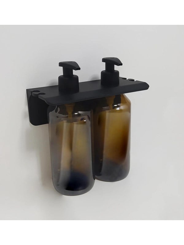 Gedy Grouper dubbele wandzeepdispenser, 2x500ml, bruin