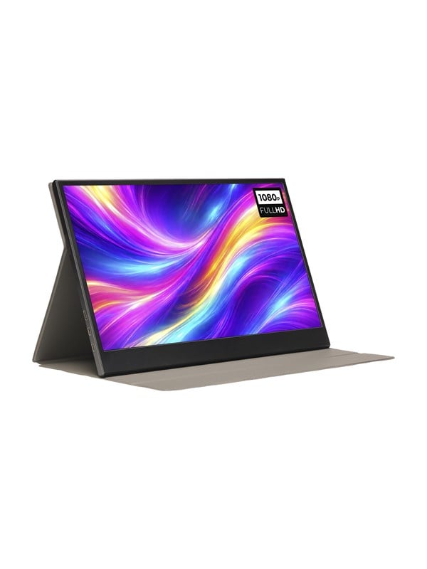 Denver Portable Monitor - Full HD - 18.5" - Draagbare Monitor - Lederen Hoes - HDMI - USB-C - PMO18501