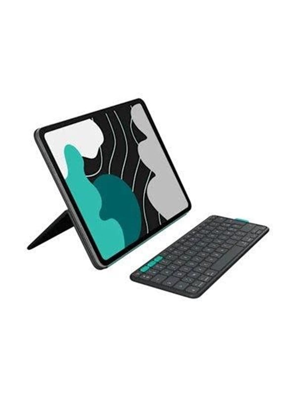 Logitech Flip Folio - keyboard and folio case full size - AZERTY - French - graphite Input Device - Keyboard and folio case - Frans - Grijs