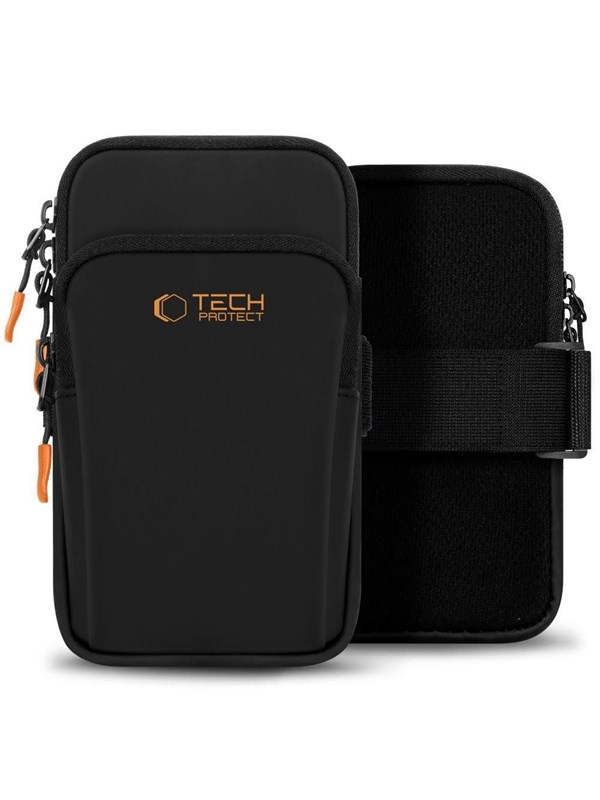 Tech-Protect M7 Universal Sport Armband Case - Black & Orange