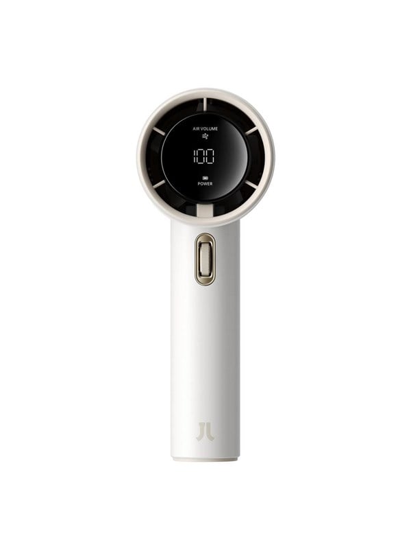 JISULIFE Turbo Handheld Fan Pro1, Mini-ventilator met instelbare snelheid (1-100), Oplaadbare batterij van 3600 mAh, Digitaal display, Draagbaar - Wit