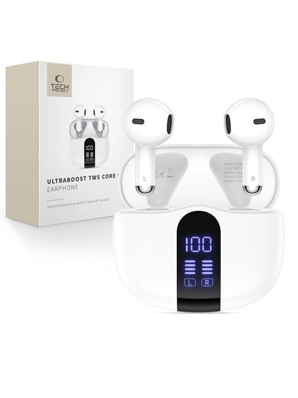 Tech-Protect UltraBoost TWS Core G2 Headphones - White