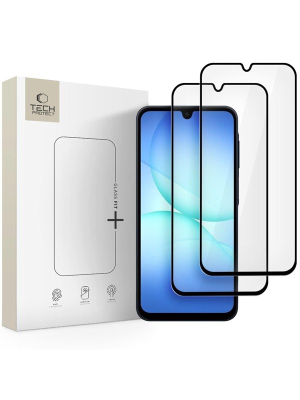 Tech-Protect Glass Fit+ 2-pack tempered glass for Samsung Galaxy A16 4G / 5G / A26 5G / A17 4G / 5G - black