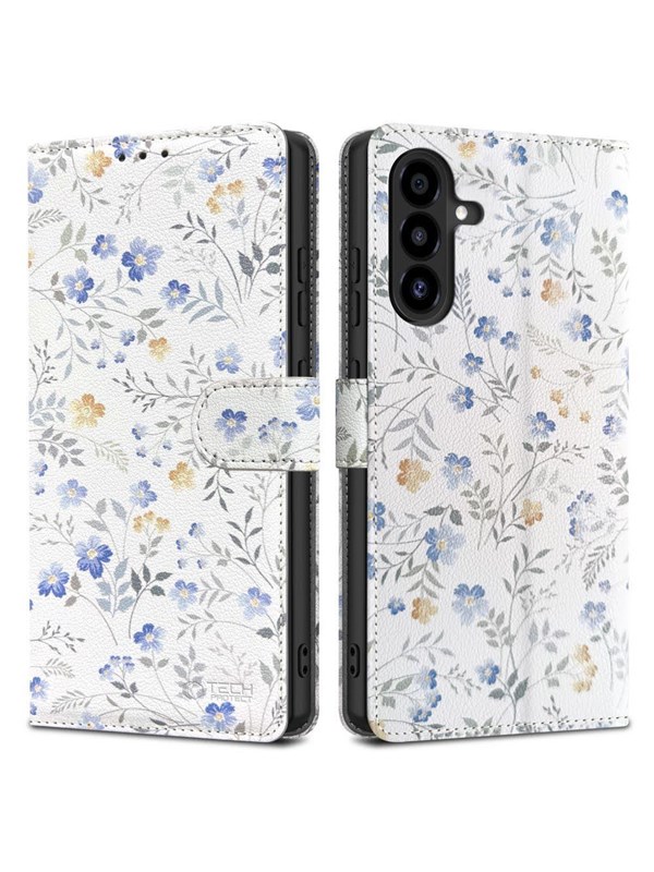Tech-Protect Wallet Case for Samsung Galaxy A26 5G / A17 4G / 5G - Daisies with Leaves