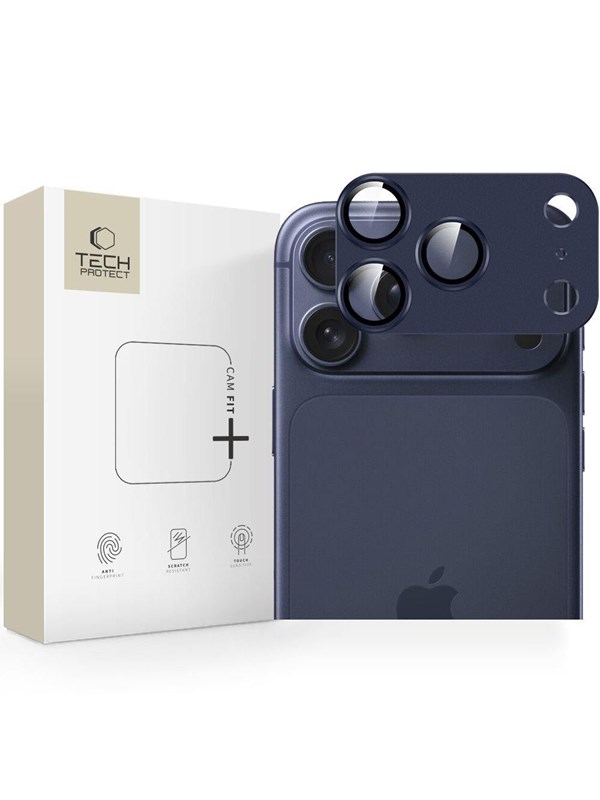 Tech-Protect Camfull Fit+ Lens Glass for iPhone 17 Pro - Navy Blue