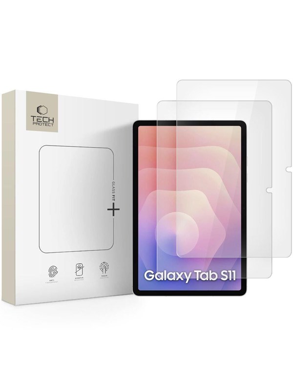 Tech-Protect Glass Fit+ 2-pack Tempered Glass for Samsung Galaxy Tab S11 11.0 - Clear