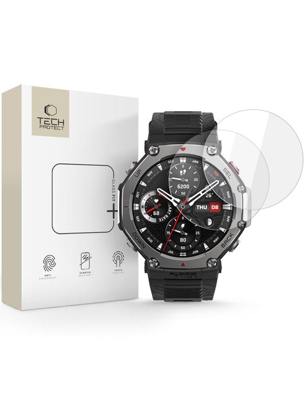 Tech-Protect Glass Fit+ 2-pack Amazfit T-Rex 3 Pro 48mm Tempered Glass - Clear