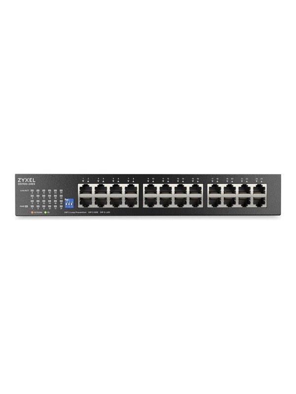 ZyXEL GS1100 Series GS1100-24ES - switch - slim - 24 ports - unmanaged - rack-mountable
