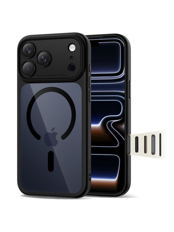 Tech-Protect Magpeak Magsafe CC Case for iPhone 17 Pro Max - Clear Black